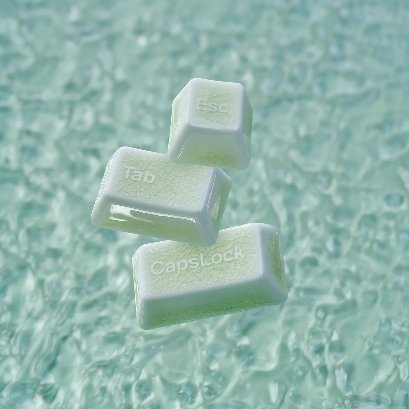 Ceramic Keycap Full Set-Green Crazed