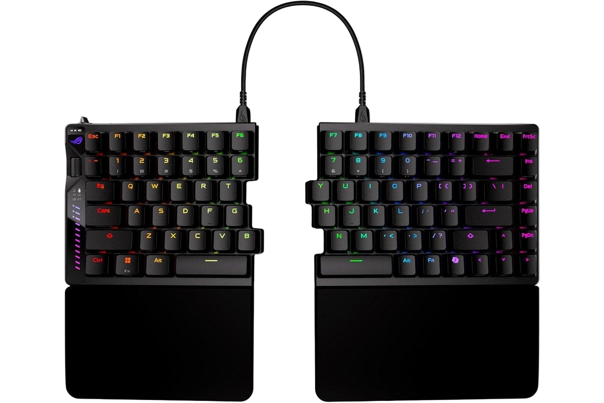 ASUS ROG Falcata 75% Split Gaming Keyboard Hot-Swappable ROG HFX V2 Magnetic Switches Tri-Mode SpeedNova 8K Polling Rate
