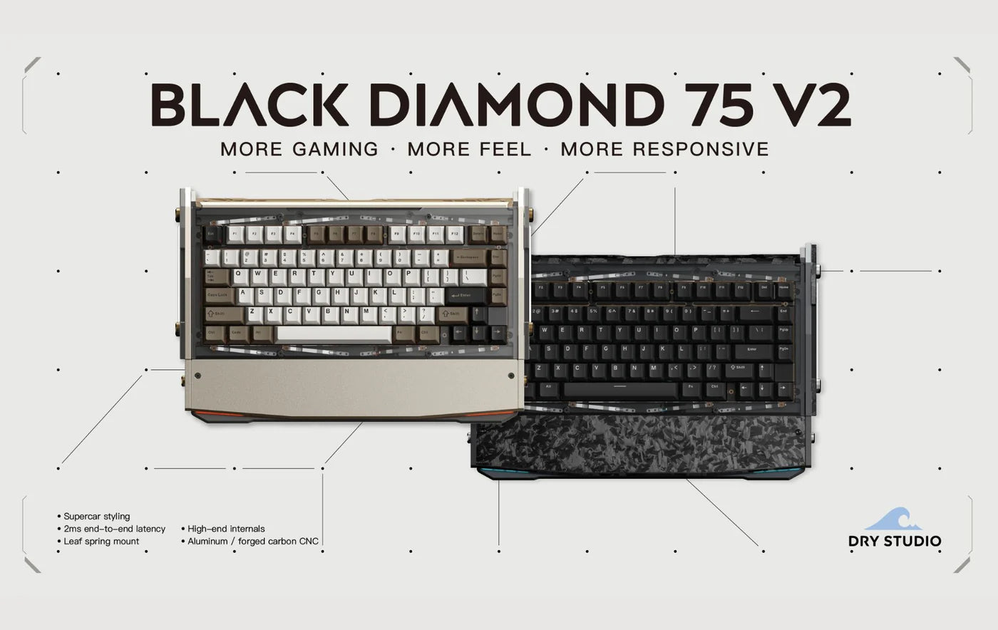 DRY STUDIO Black Diamond 75 V2 Wireless Mechanical Keyboard