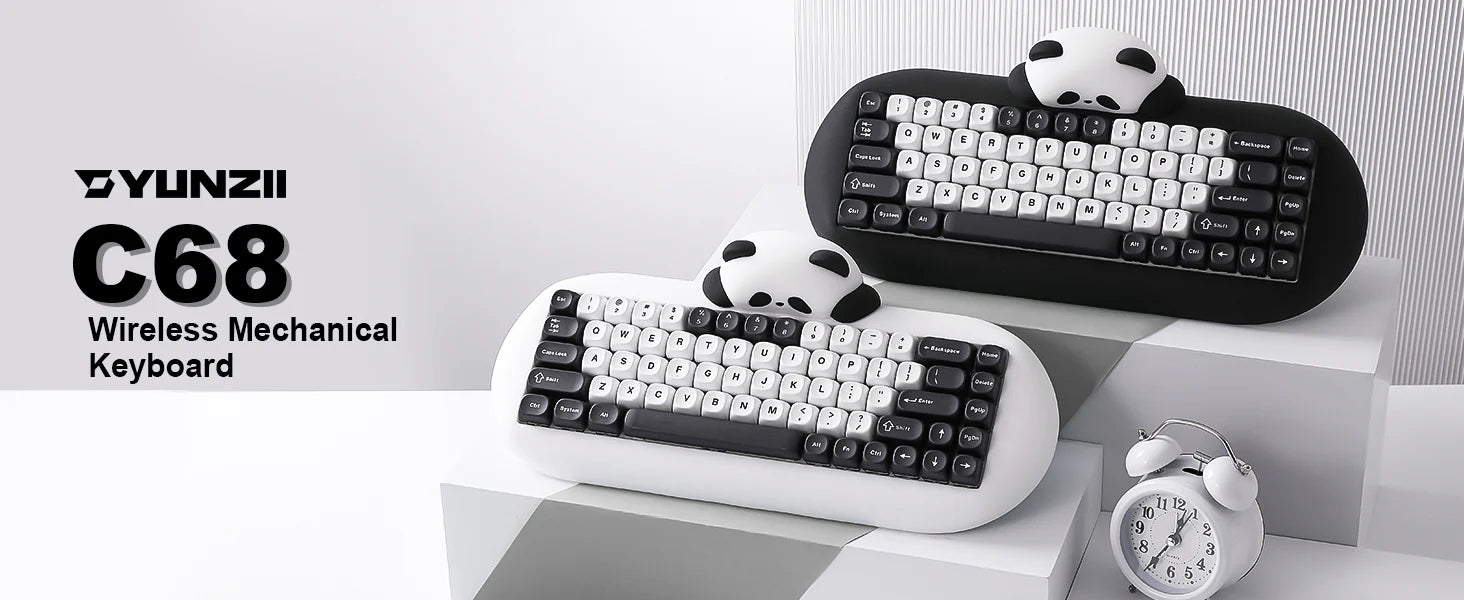 YUNZII C68 Panda Hot-Swap Wireless Mechanical Keyboard Panda Switch