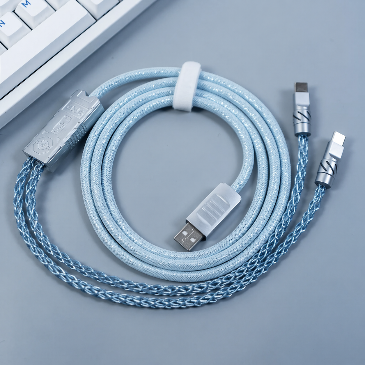 Pro Dual USB-C Keyboard Cable Premium Braided Double-ended USB-C Cable