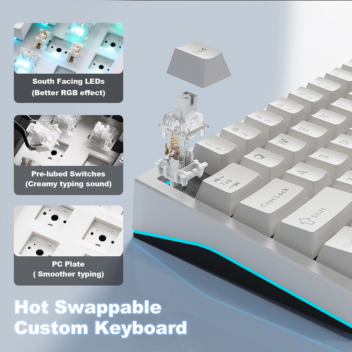 YUNZII AL65 QMK/VIA Hollow Gasket Wireless Mechanical Keyboard