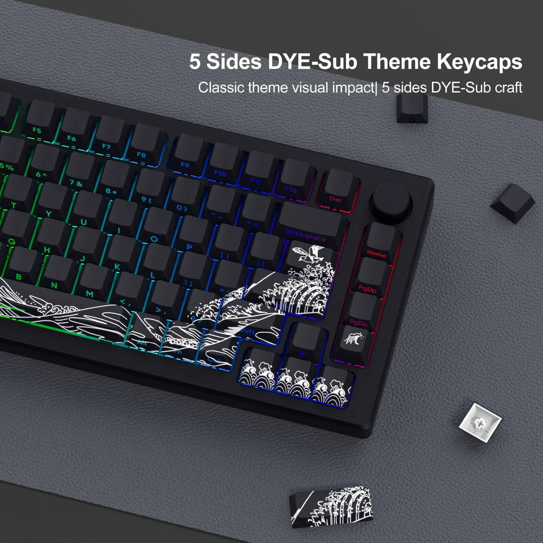 XVX Wave of Kanagawa Cherry Profile Side Print Dye-sub PBT Keycap Set