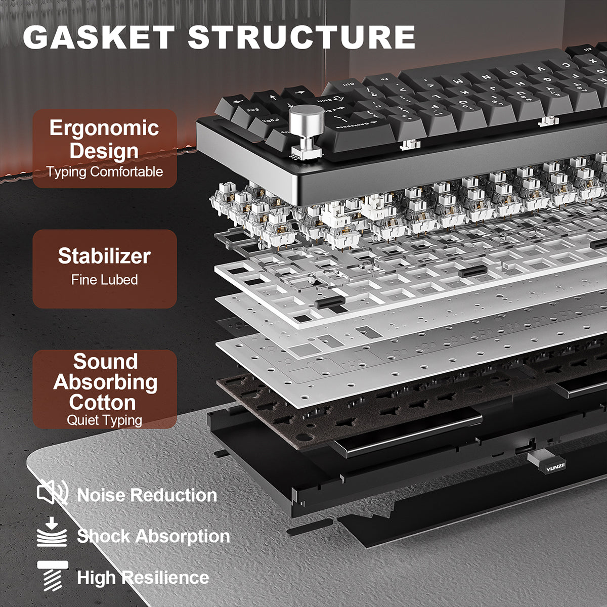 YUNZII AL68 QMK/VIA Tri-Mode Hot-Swap Wireless Mechanical Keyboard