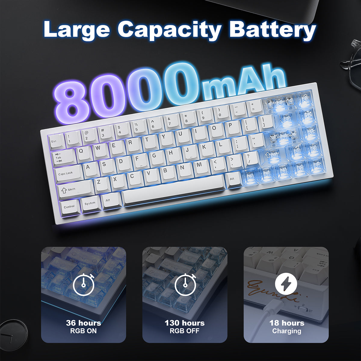 YUNZII AL65 QMK/VIA Hollow Gasket Wireless Mechanical Keyboard