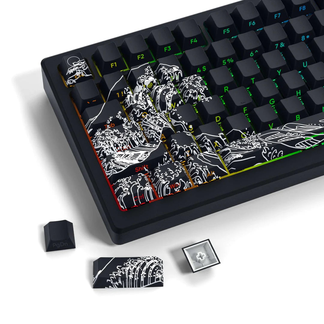 XVX Wave of Kanagawa Cherry Profile Side Print Dye-sub PBT Keycap Set