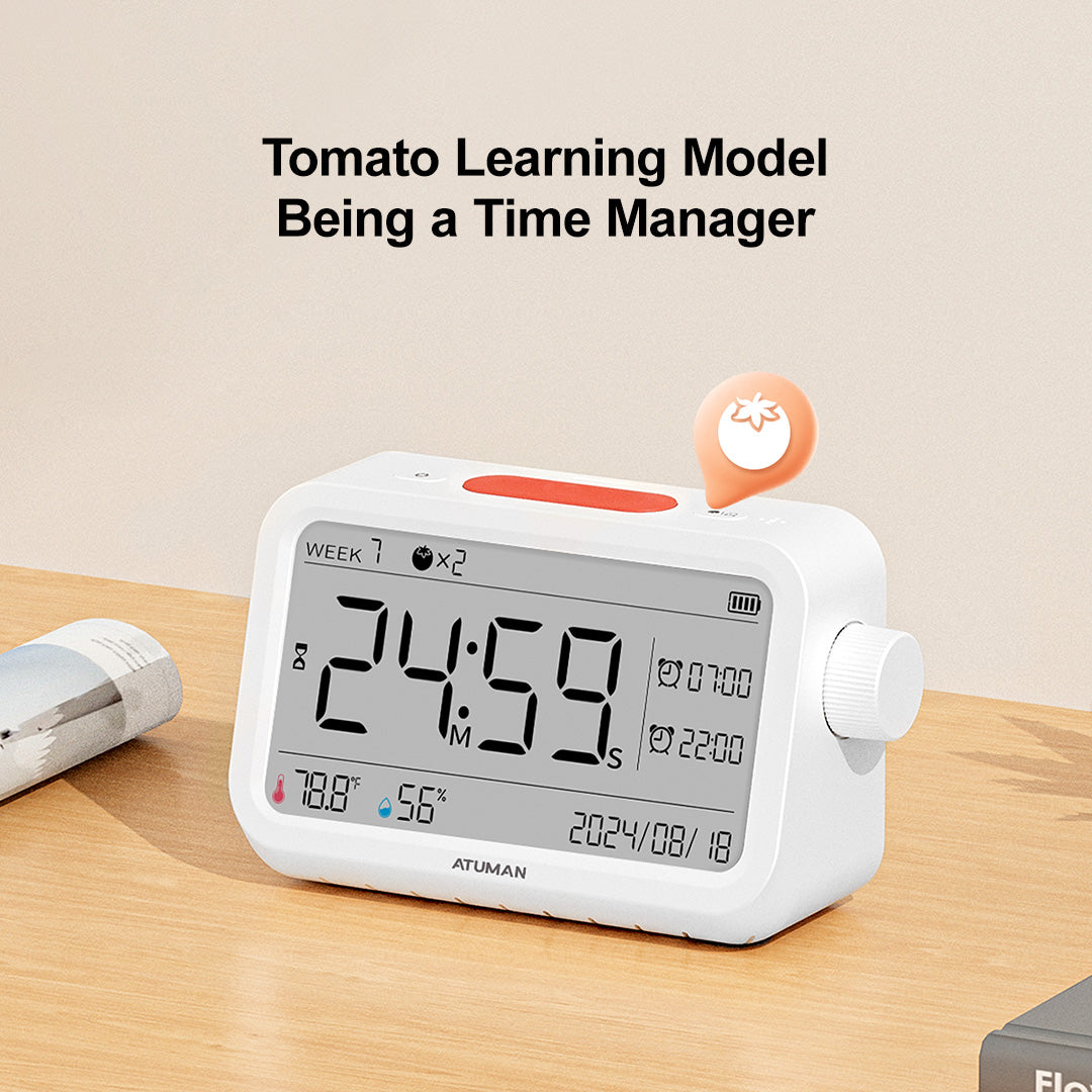 MT2 Thermometer Hygrometer with Clock – Indoor Temperature & Humidity Monitor with Alarm and Night Light