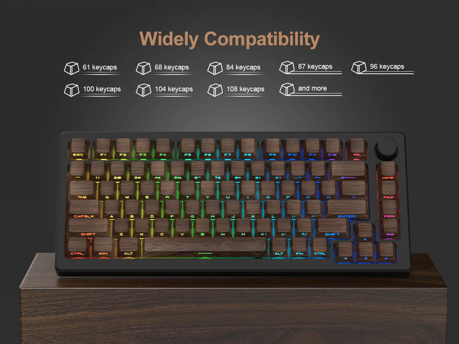 XVX Keycaps Walnut PBT Keycap Set