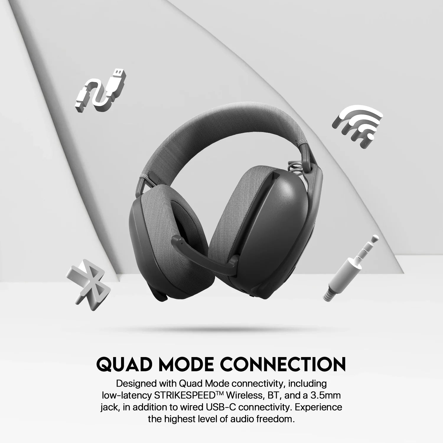 Fantech WHG03 PRO Wireless, Bluetooth, 3.5mm and wired USB-C with 7.1 Surround Sound Headset