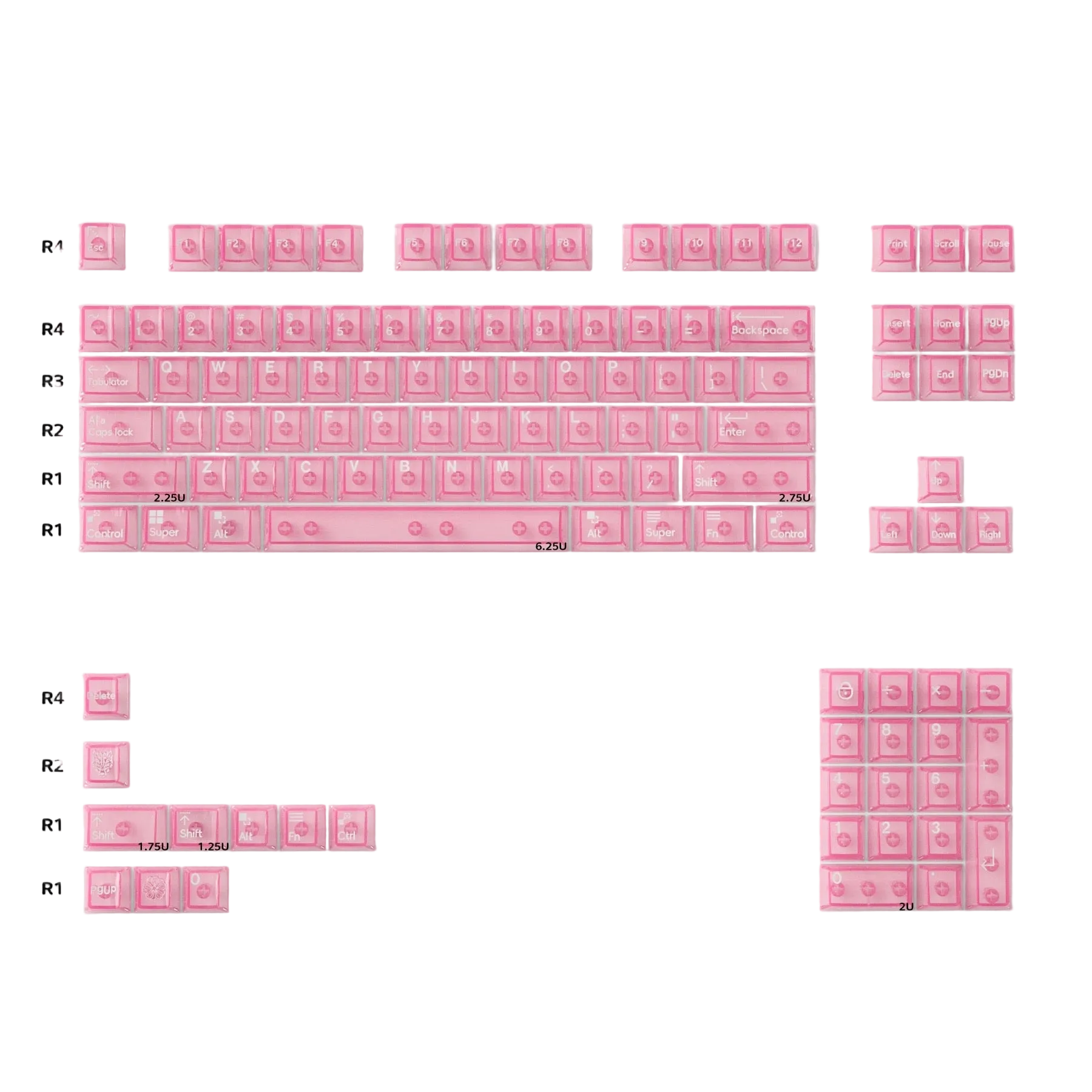 Keycaps Transparent PBT Keycaps