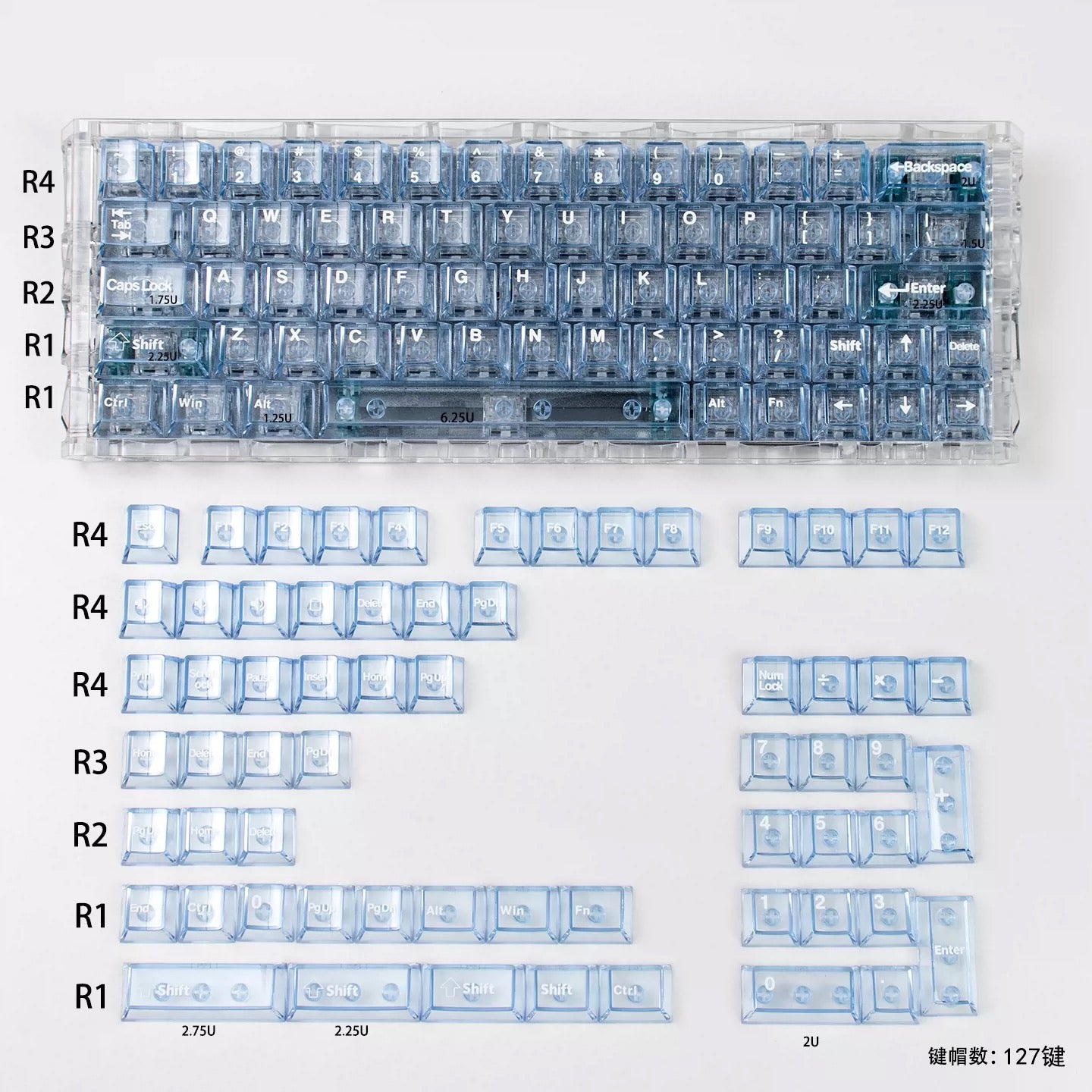 Keycaps Transparent PBT Keycaps