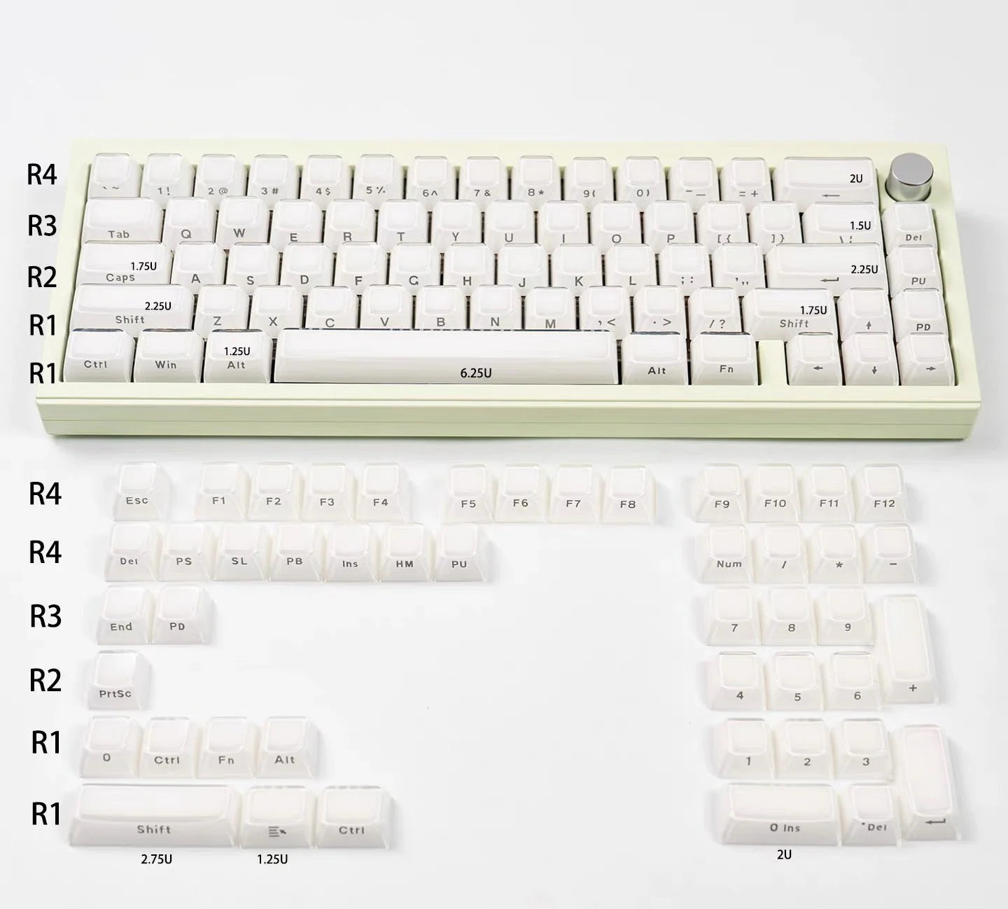 Keycaps crystal PBT  Keycaps side engraved