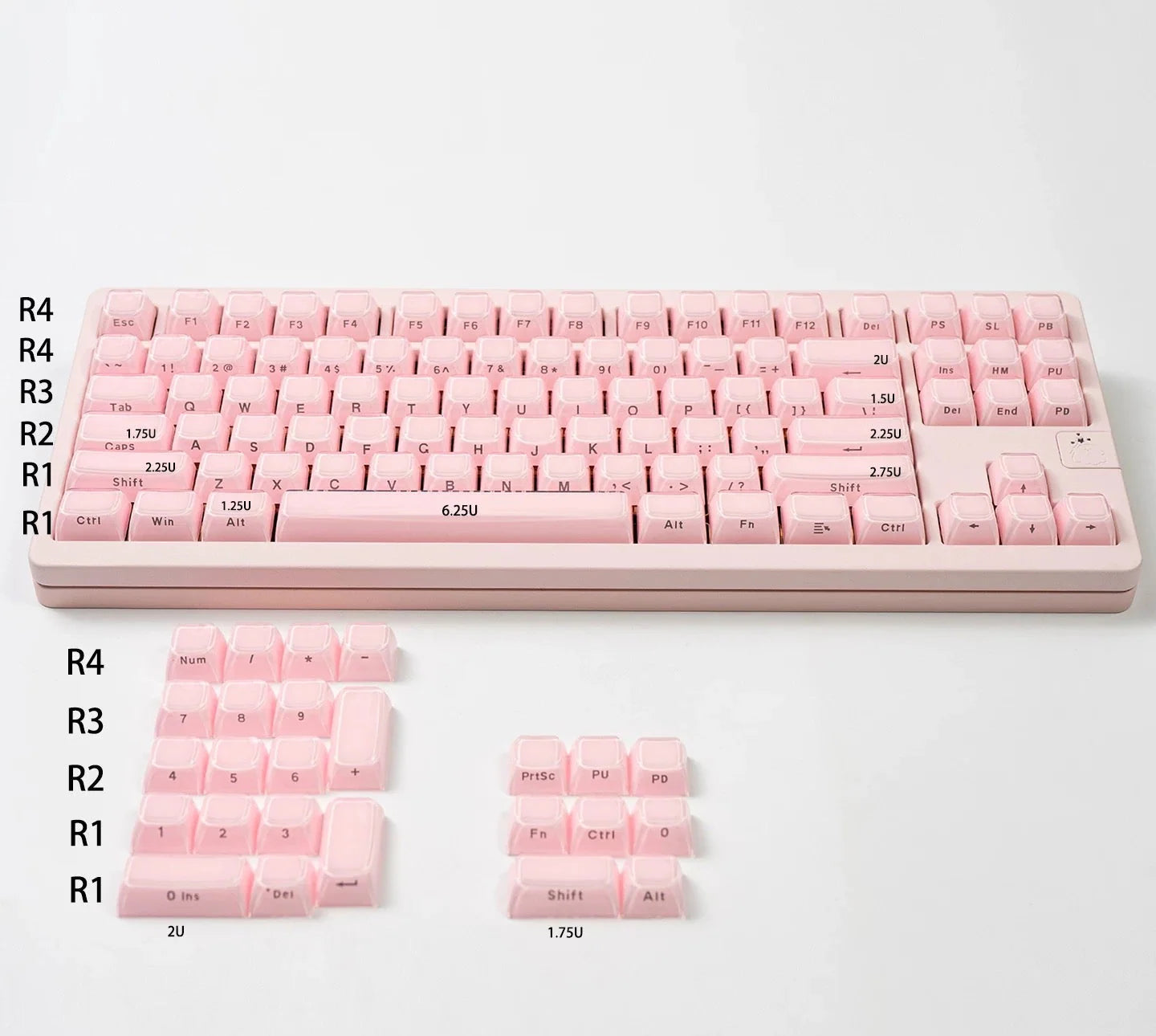Keycaps crystal PBT  Keycaps side engraved