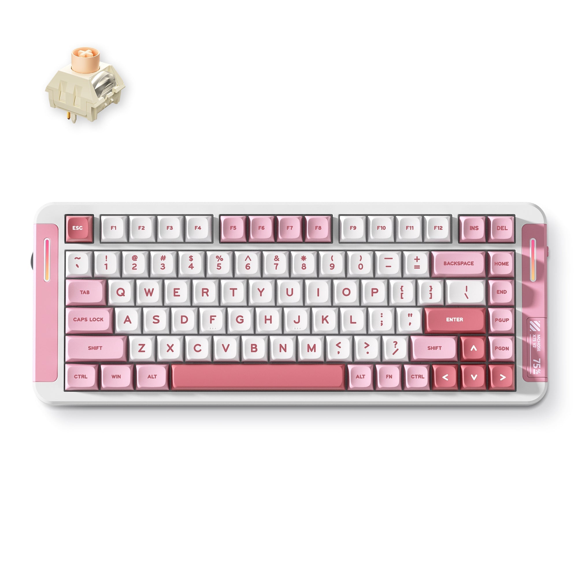 MCHOSE X75 V2 Gasket Mount 75% Layout Hot-Swap Wireless Mechanical Keyboard