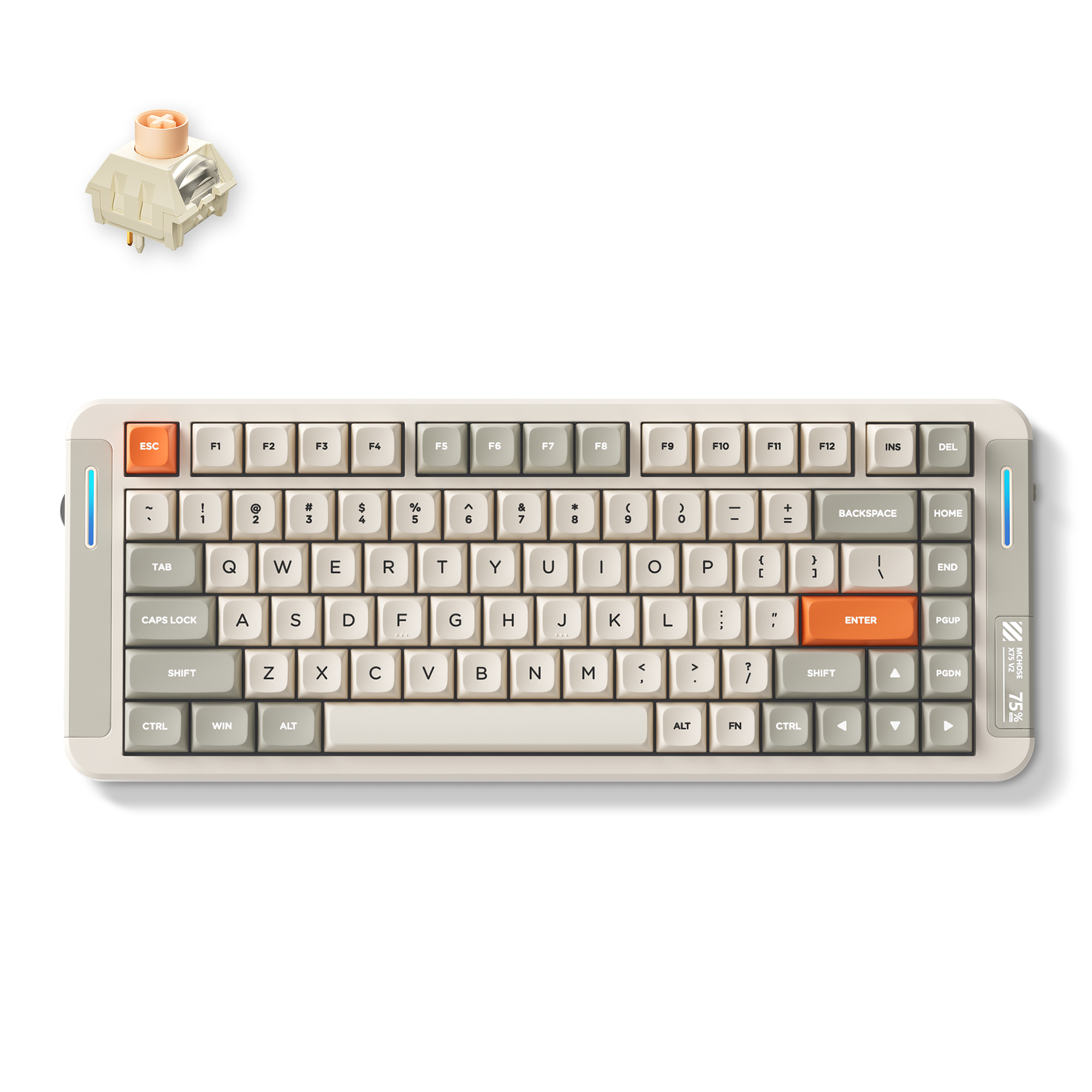 MCHOSE X75 V2 Gasket Mount 75% Layout Hot-Swap Wireless Mechanical Keyboard