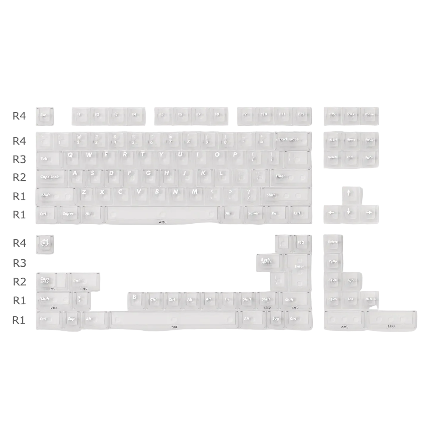 Keycaps Frosted Transparent Keycaps