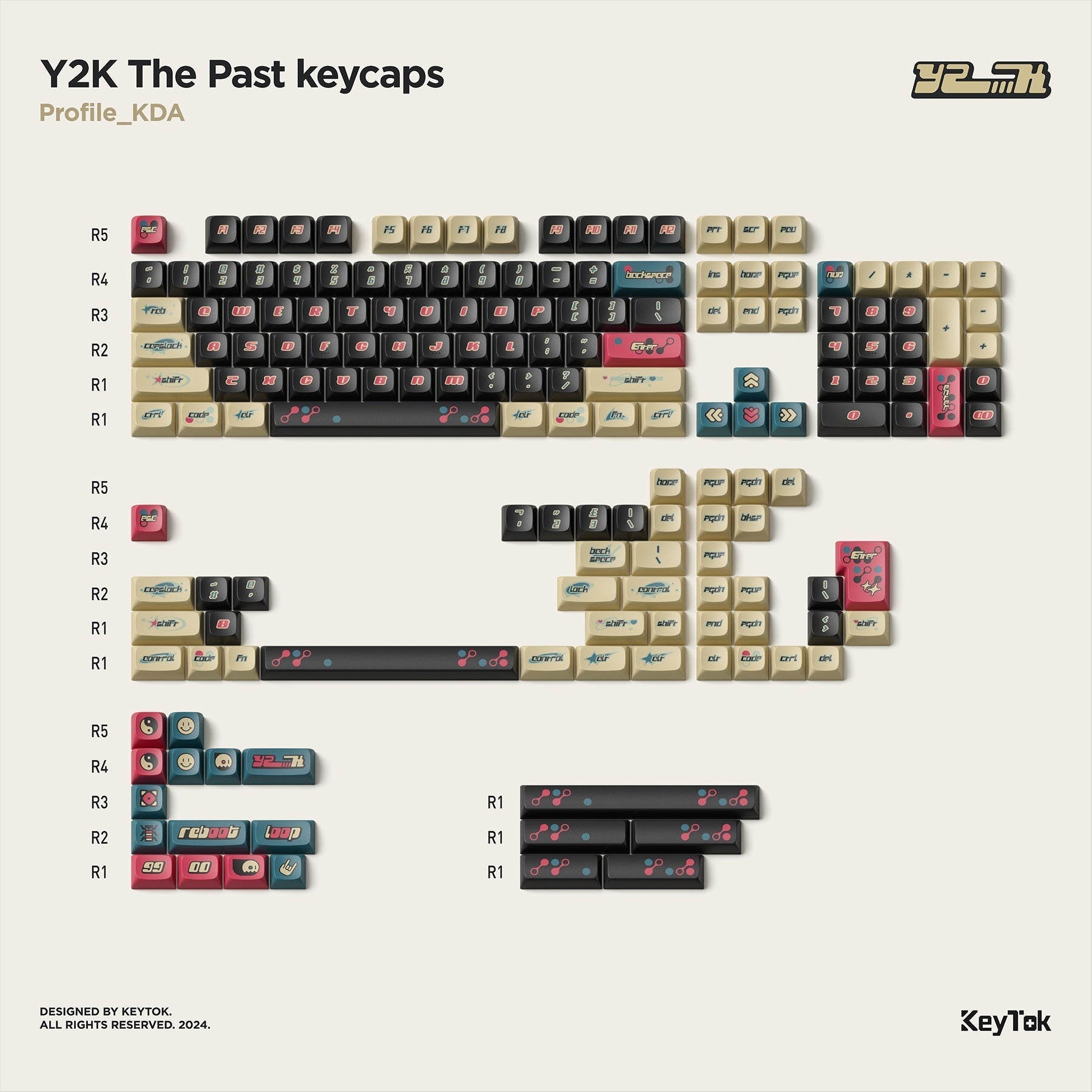 NuPhy x Keytok KDA Y2K Dye-Sub PBT Keycaps