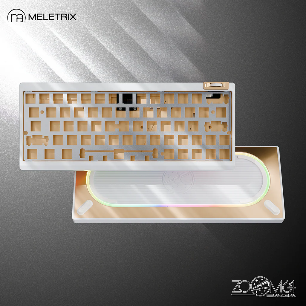 Zoom64 Case Kit Custom Keyboard Kit (Case Only)-Moonstone White