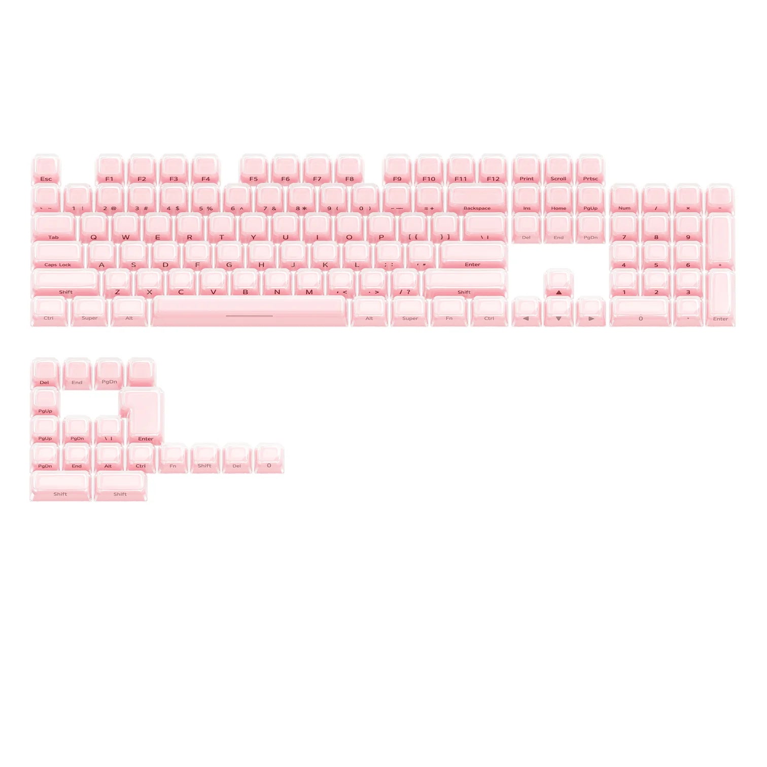 Keycaps crystal PBT  Keycaps side engraved