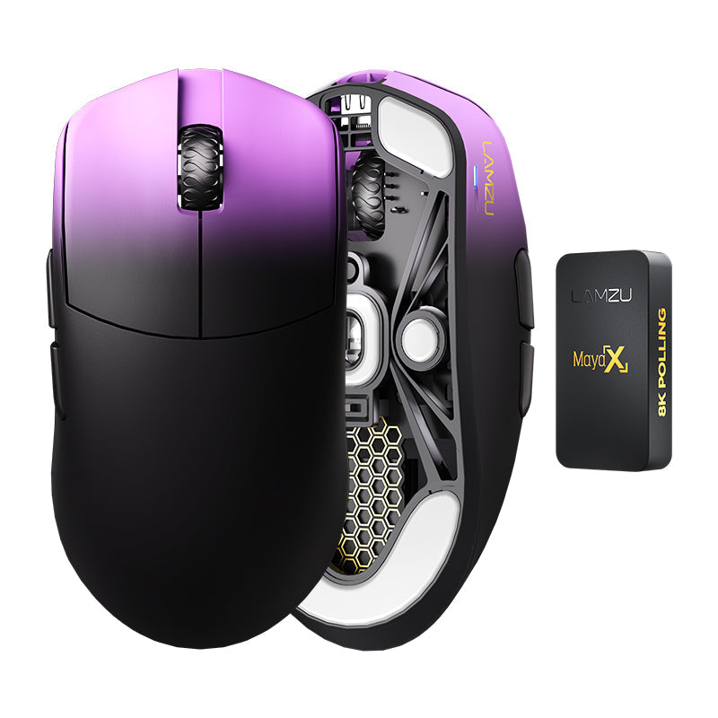 マウス・トラックボール LAMZU MAYA X 8K BLACK LAMZU Maya X 8Kレシーバー付属 ワイヤレスゲーミングマウス