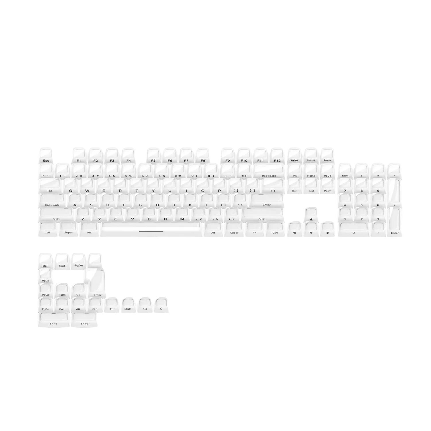 Keycaps crystal PBT  Keycaps side engraved